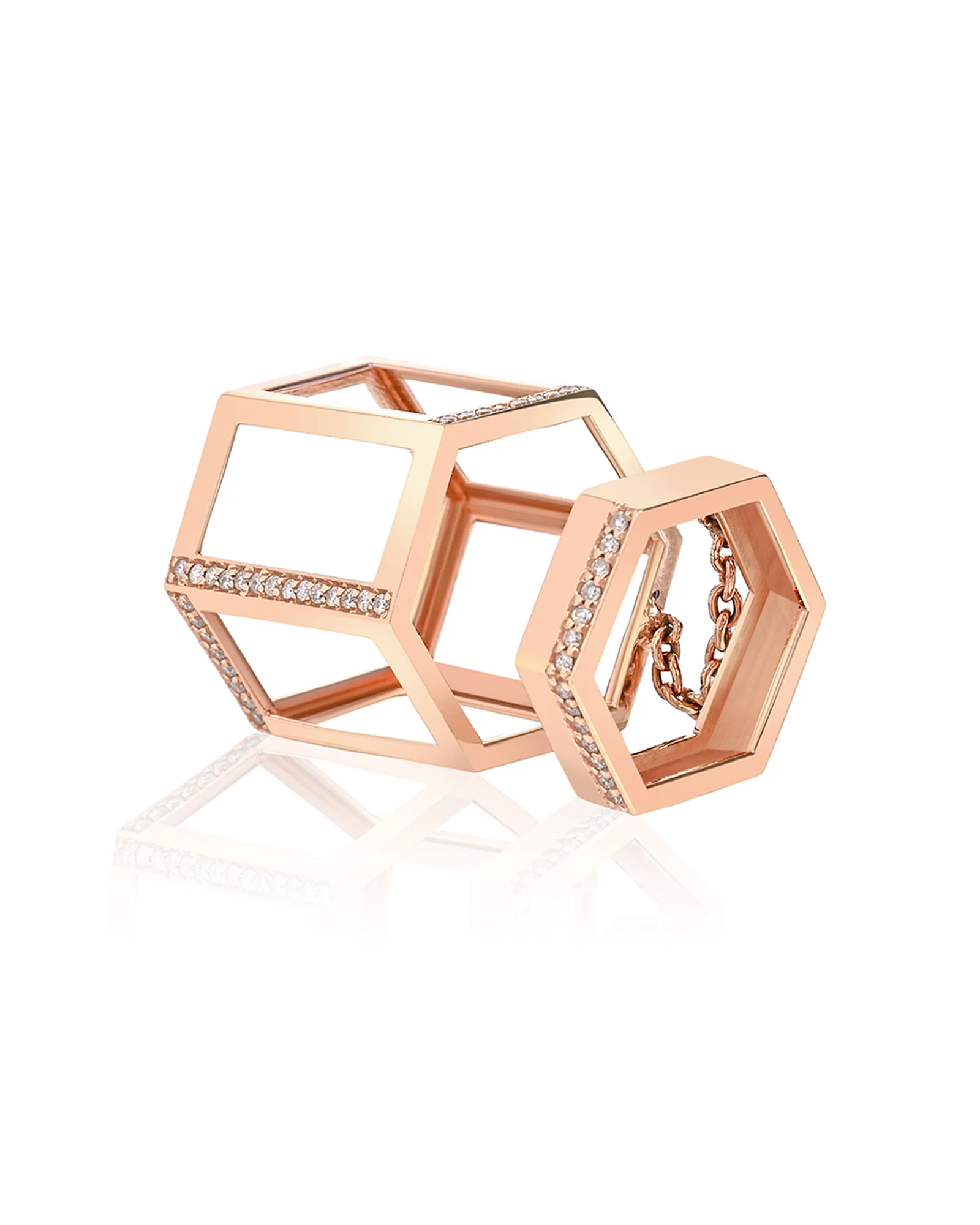 La DiaMantés  | Diamond HexaChain Architectural Ring